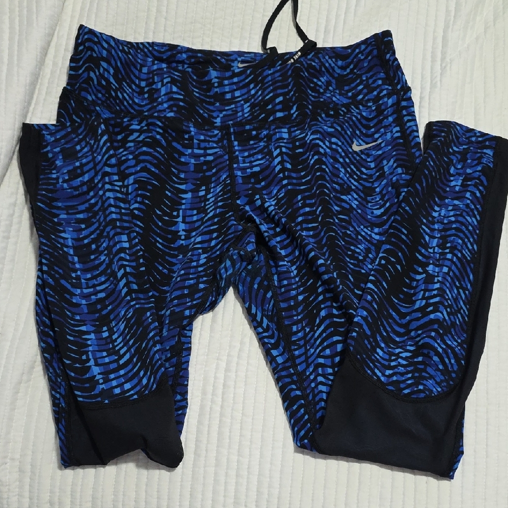 Nike Blue and Black Performance Leggings